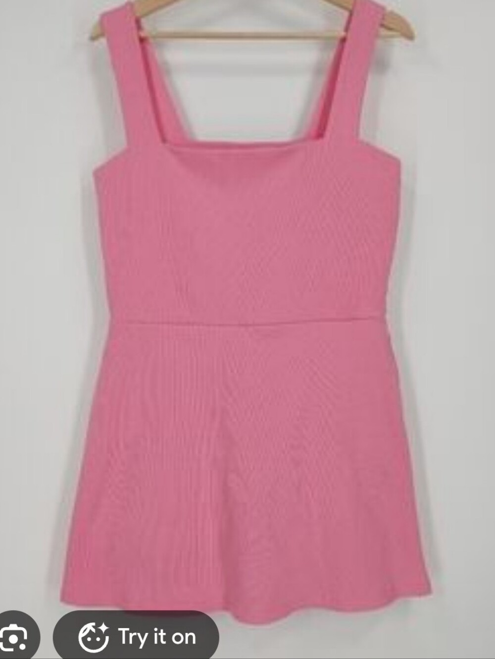 Victoria Secret  Pink Square-Neck Ribbed Dress Underpants Pink Sz XL NEW